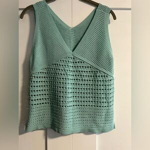 Elegant Mint Sleeveless Crochet Top